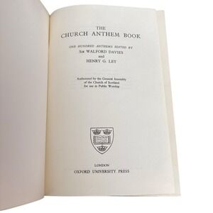 Vintage Church Anthem Book Hymnal Choir Music Oxford Univ Press‎ 1968 Davies Ley